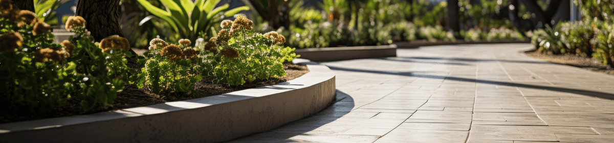Beautiful patio landscaping with fire pit